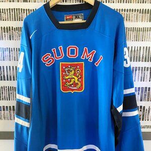 Nike - Team Finland Suomi Mikka Kiprusoff vtg jersey (2010) Winter Olympics IIHF